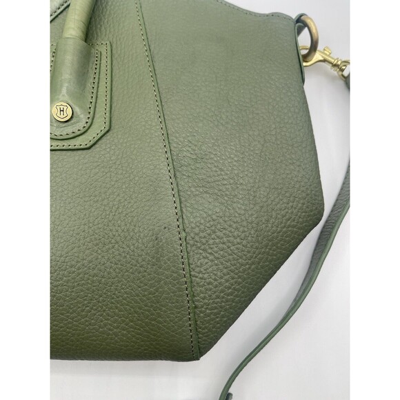J. W. Hulme "SKYE" Glazed Pebble Grain Leather Satchel - Olive Green - Picture 5 of 16